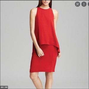 Theory Lyall red silk dress